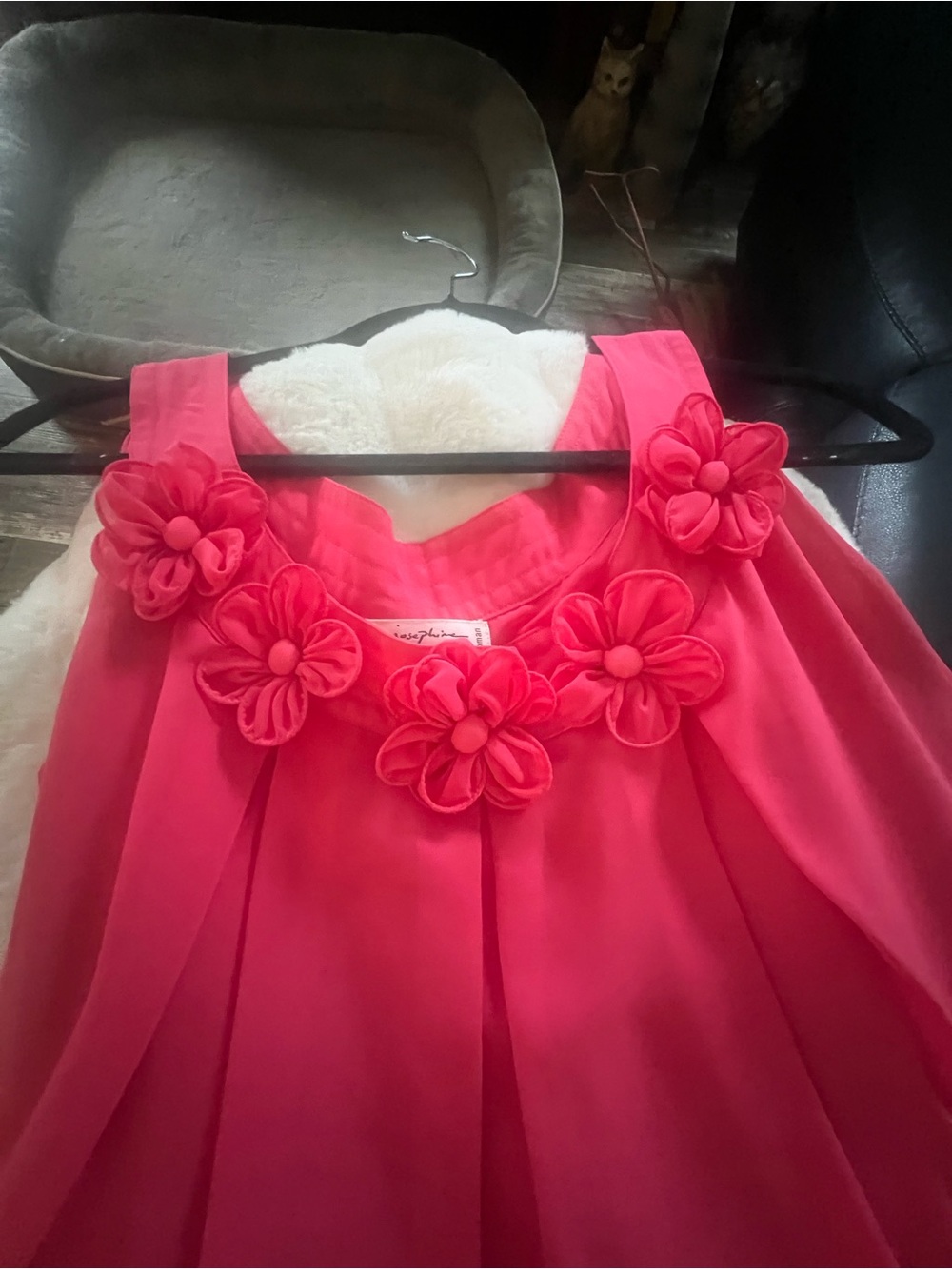 Pink Floral Accent Women’s Sleeveless Top